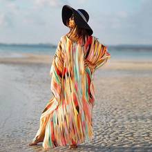 Oversize Chiffon Bikini Cover up Beach Cover-up for Women Pareo Beach Tunic Bathing suit Cover ups Summer Long Beach Dress #Q765 2024 - buy cheap