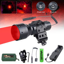 Green Red White LED Tactical Flashlight Torch Zoomable 500 Yard Floodlight Portable Hunting Light+Mount+Switch+Battery+Charger 2024 - buy cheap