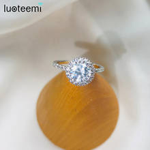 LUOTEEMI Round New Fashion Women Finger Jewelry White Cubic Zirconia Wedding Ring for Female Luxury Finger Accessories Wholesale 2024 - buy cheap
