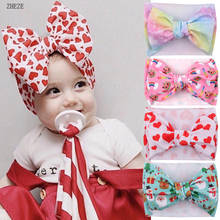 2022 Fashion Large 7" Hair  Bows Headband For Kids Girls Waffles Fabric Print Elastic Hairband Baby DIY Hair Accessories 2024 - buy cheap