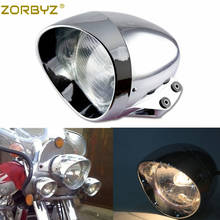 ZORBYZ Motorcycle Chrome 6.5" Bullet Halogen Headlight Fits For Harley Honda Cruise Steed Shadow 2024 - buy cheap