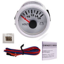 Manómetro Universal para voltímetro de barco, indicador de voltaje de 8-16 voltios para coche, motocicleta, camión, 12V/24V, 52MM, nuevo 2024 - compra barato