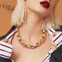 KISSWIFE Punk Chunky Cuban Link Chain Choker Necklace Women Gold Color Hip Hop Thick Chain Necklace Collar Women Jewelry 2024 - buy cheap