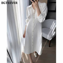 BGTEEVER Chic Ladies Single-breasted Shirt Dress Spring Summer Long Sleeve Loose Lace-up Female Dress Elegant Women Vestidos 2024 - buy cheap