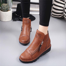 Luxury Women Boots Autumn Winter Martin Boots Ankle Platform Shoes Woman Flock Zip Fashion Casual Zapatos De Mujer Short Boots 2024 - buy cheap