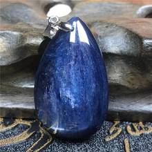 Top Natural Blue Kyanite Crystal Pendant For Women Lady 33x21x8mm Bead Cat Eye Gemstone Crystal Water Drop Necklace Pendant AAAA 2024 - buy cheap