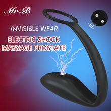 Wireless Remote Control Electric Shock Anal Plug Vibrator Male Prostate Massager With Penis Ring ButtPlug Vibrator Gay Sex Toys 2024 - buy cheap
