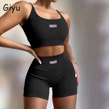 Giyu Sexy Slim Sport Two Piece Set Women 2022 Summer Causal Sleeveless Crop Top Shorts Set Jogging Femme Tracksuit 2 Piece Set 2024 - buy cheap