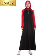 Мусульманская мусульманская одежда в Дубае с вырезом на молнии, женское платье с длинным рукавом, модное Спортивное платье большого размера, 2019 2024 - купить недорого