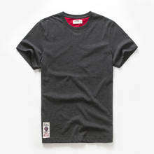 Мужская футболка, хлопковая Однотонная футболка, Мужская Повседневная Базовая футболка с круглым вырезом, мужские классические топы высокого качества, мягкая футболка, размер: M-3XL 2024 - купить недорого