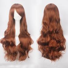 80 cm long curly light brown dark brown blonde cosplay wigs Synthetic hair Halloween 80cm Long blonde brown Wavy Wigs women 2024 - buy cheap
