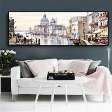 Pintura de diamantes redondos y cuadrados 5D, bricolaje, ciudad de Venecia, barcos acuáticos, edificios, mosaico, bordado completo, punto de cruz, decoración del hogar 2024 - compra barato