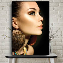 Fashion Beautiful Woman Lip hair Portrait Canvas Painting Posters and Prints Scandinavian Wall Art Picture for Living Room Decor 2024 - buy cheap