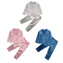 Pijamas de manga larga para niños y niñas, ropa de dormir para niños de 2 a 7 años 2024 - compra barato