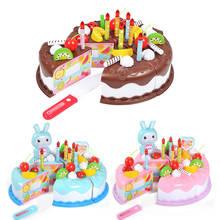 37pcs Kitchen Toys Cake Food DIY Pretend Play Fruit Cutting Birthday Toys for Children Plastic Educational Baby Kids Gifts 2024 - buy cheap