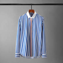 Minglu Vertical Stripe Mens Shirts High Quality Long Sleeve Mens Dress Shirts Camisa Masculina Plus Size 4xl Party Male Shirts 2024 - buy cheap