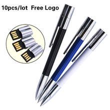 10pcs/lot Free Logo Usb Flash Drive 2.0 64gb 32gb Ballpoint Pen Stick 8GB 16GB pen drive 4GB USB Disk for Business Gift Pendrive 2024 - buy cheap