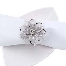 12pçs 3d floral metal porta-guardanapo anel de toalha de casamento para decoração de mesa, casamento, jantar, festa, decoração diy 2024 - compre barato