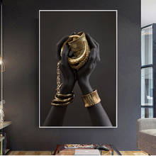 Black Woman's Hand with Gold Jewelry Canvas Paintings on The Wall Art Posters and PrintsWall Art Pictures Home Wall Decor 2024 - buy cheap