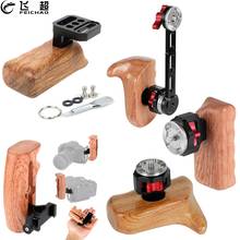 Camera Wooden Handle Grip Left Right Side Hand Clamp M6 Rosette ARRI Mount Extension Arm Nato Rail for SLR Cage Rig Stabilizer 2024 - buy cheap