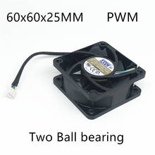 New AVC DS06025B12U Two Ball bearing 6025 60MM 60*60*25MM Cooling fan CPU fan computer case Cooling fan 12V 0.7A  with 4pin PWM 2024 - buy cheap