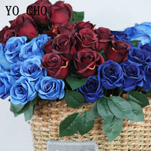 12 головок шелковые искусственные цветы розы свадебные цветы букет роз для вечеринки дома Искусственные цветы товары для дома Декор Flore 2024 - купить недорого