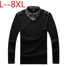 plus size 10XL 8XL 6XL Brand Polos Mens Solid Polo Shirts Cotton Long Sleeve Camisas Polos Homme Loose Fit Casual Man Polo Shirt 2024 - buy cheap
