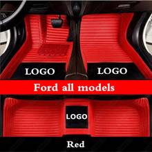 custom car floor mats for Ford Ranger Raptor Everest Edge Kuga C-max Tourneo F-150 Mondeo Focus Fiesta Mustang S-max Explorer 2024 - buy cheap