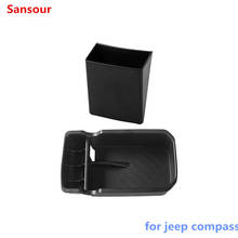 Sansour-caja de almacenamiento para Reposabrazos de coche, contenedor, organizador de guantes, accesorios interiores, para Jeep Compass 2017 + 2024 - compra barato