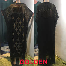 New Popular European Africa style abaya long Dashiki Diamond Flower Clothes Black Dress Kalama loose  Muslim Robe with scarf 2024 - buy cheap