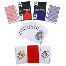 Cartas de póker de puente de plástico PVC 100%, rojo/azul, resistente al agua, juegos de mesa de Baccarat Texas Hold'em, 58x88mm 2024 - compra barato