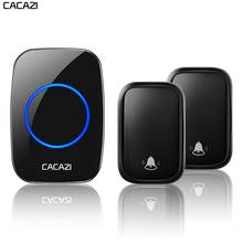 CACAZI Wireless Waterproof Self-powered Doorbell No Battery Required Transmitter 1 2 3 Receiver US EU UK AU Plug Home Call Bell 2024 - buy cheap