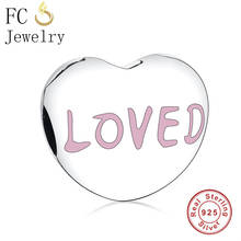 FC Jewelry Fit Original Brand Charms Bracelet Real 925 Sterling Silver Letter Love Heart Clip Stopper Bead Berloque DIY Gift 2024 - buy cheap