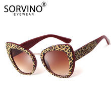 SORVINO Vintage Cat Eye Shades For Women Sunglasses Luxury Brand Designer Festival Clear Black White Leopard Sun Glasses SP278 2024 - buy cheap