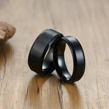 Classic Matte Black Stainless Steel Ring For Men Women 6mm 8mm Width Promise Ring 2024 - buy cheap