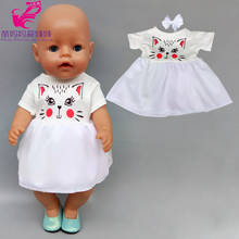 43cm Baby Doll white cat Dress 18 Inch og Girl Doll Clothes Unicorn Lace Dress for Toys Wear 2024 - buy cheap