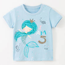 Mermaid Summer Girls Tops 100% Cotton Baby Girl Clothes t-shirt Bebe Kids Short Sleeve Casual Tee Underwear Infant Beach t shirt 2024 - buy cheap