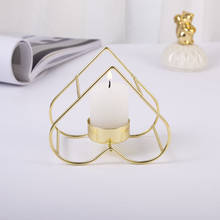 Creative Love Metal Candle Holder Decoration Iron Gold Aromatherapy Candle Holder Desktop Ornaments 2024 - buy cheap