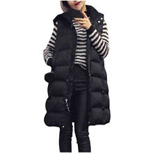 Fashion Warm Womens Vest Plus Size Hoodie Waistcoat Casual Solid Color Coat Winter Windproof Outwear Long Thick Costume L3 2024 - buy cheap