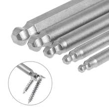 5 Pcs 1/4" Hex Shank 100mm Magnetic Ball End Hexagon Screwdriver Bits Drill Set 2024 - buy cheap