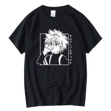 XIN YI Men's Casual High Quality 100% Cotton T-shirt Tops Kawaii Hunter X Hunter Tshirt Killua Zoldyck T-shirt Anime Tee Shirt 2024 - купить недорого