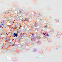 Lantejoulas soltas para decoração de unha faça você mesmo, lantejoulas brancas, rosa e roxo com 3mm, estrela, coração, flor e pvc 2024 - compre barato