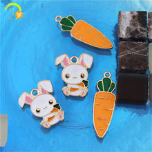 10pcs Enamel charms for jewelry making  Rabbit Carrot Animal Candy Charms for Earrings Jewelry Keychains Making Lovely Baby Gift 2024 - buy cheap