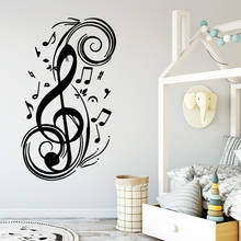 Pretty Music Pattern Wall Sticker Vinyl  Wall Art Wall Paper For Kids Babys Rooms Decoration Removable Decals 2024 - buy cheap