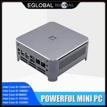 Мини-ПК EGLOBAL с процессором Intel Core i9 10980HK, Windows 10 Pro, клавиша HDMI2.0, DP USB-C 3, экран i7 10750H, игровой компьютер 2024 - купить недорого