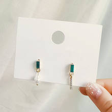 Square Statement Acetate Earrings Bohemian Geometric Hanging Drop Dangle Earrings for Women Green Zircon Jewelry Gifts 2024 - buy cheap