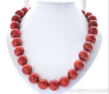 DYY z5922 20mm round red natural grass coral bead NECKLACE 2024 - buy cheap