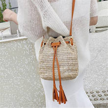 Summer New Women Tassel Portable Slung Shoulder Bag Retro Drawstring Bucket Bag Handbag 2024 - buy cheap