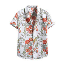 Camisa de manga corta para hombre, blusa hawaiana con estampado de flores, holgada, para playa, verano, 2021 2024 - compra barato