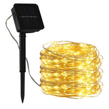 Solar LED Light String Outdoor Waterproof Copper Wire String For Valentine Wedding Holiday Party Fairy Lights 2024 - buy cheap